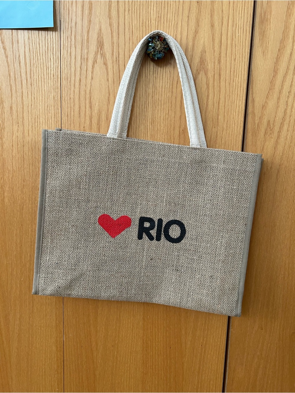 Rio tote bag. Burlap. Super cute for Rio lovers! Check photos and size  🇧🇷